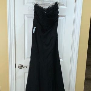 Vera Wang strapless mesh evening gown Sz 10 fit & flare lined New vintage